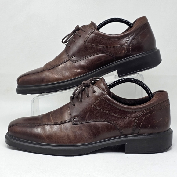 Ecco Helsinki 2 Mens Sz 9-9.5 43 Derby Shoes Brown Leather Low Top Lace Up Dress main image 4